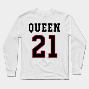 21st Birthday Gift Slab Queen 21 Long Sleeve T-Shirt